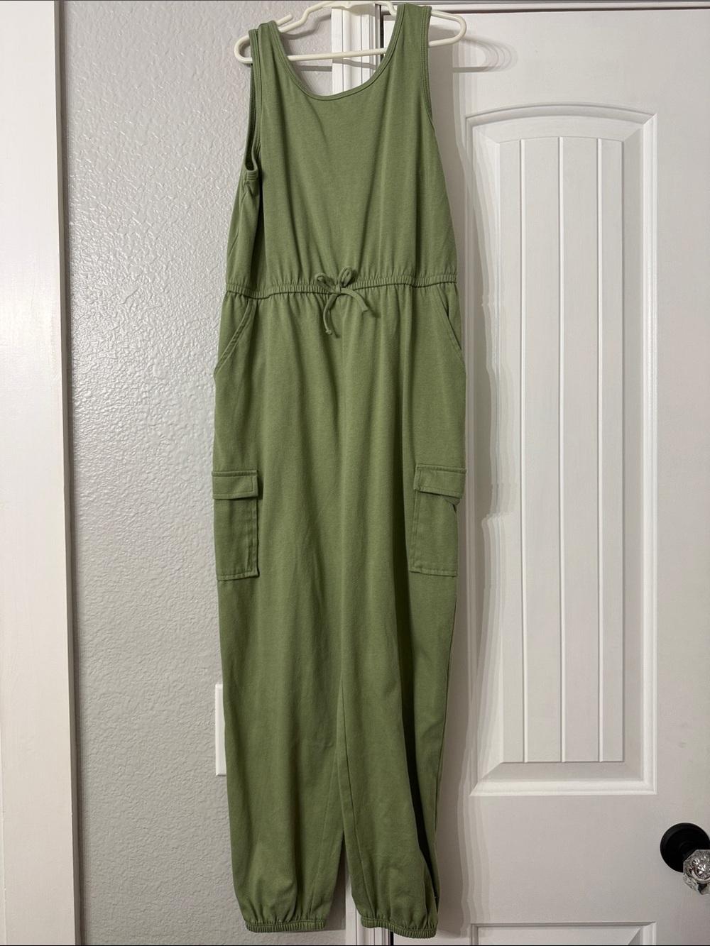 Sleeveless Cargo Jumpsuit in Sage Green
